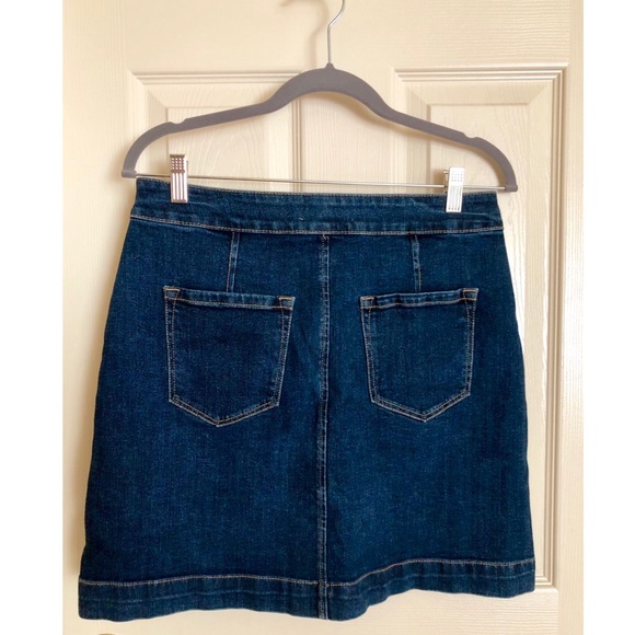 LOFT Button Front Denim Skirt - Picture 6 of 8